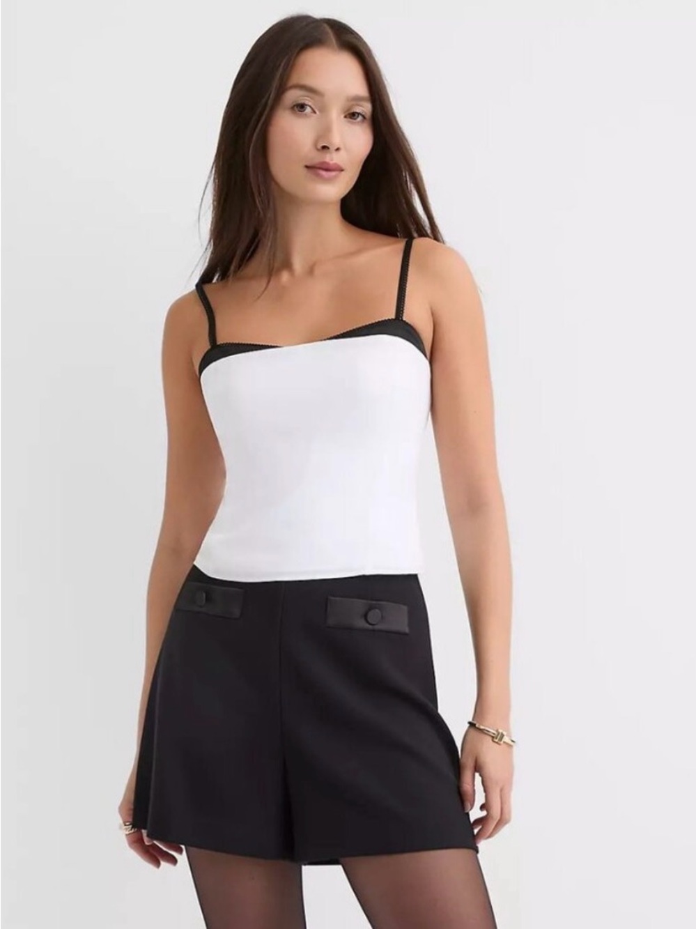 LOFT Satin Trim Strappy Bustier Top NWT